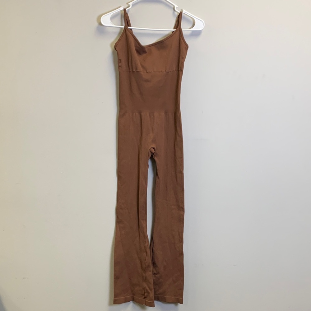 Chic Tan Spaghetti Strap Jumpsuit